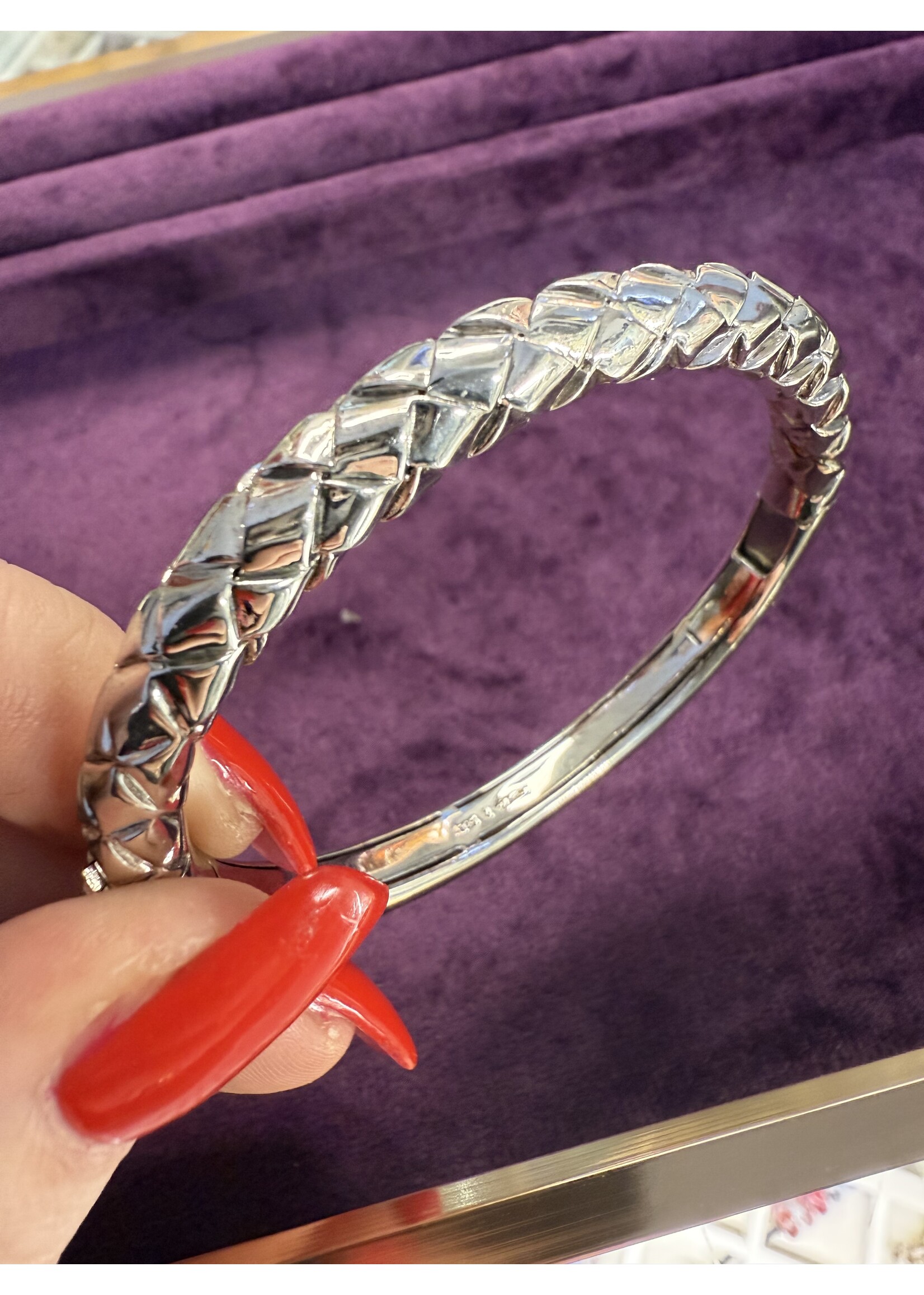 Occasion zilveren bangle Ti Sento zilver gevlochten
