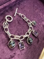 Vintage & Occasion Zilveren occasion armband met bedels - lengte 20 cm