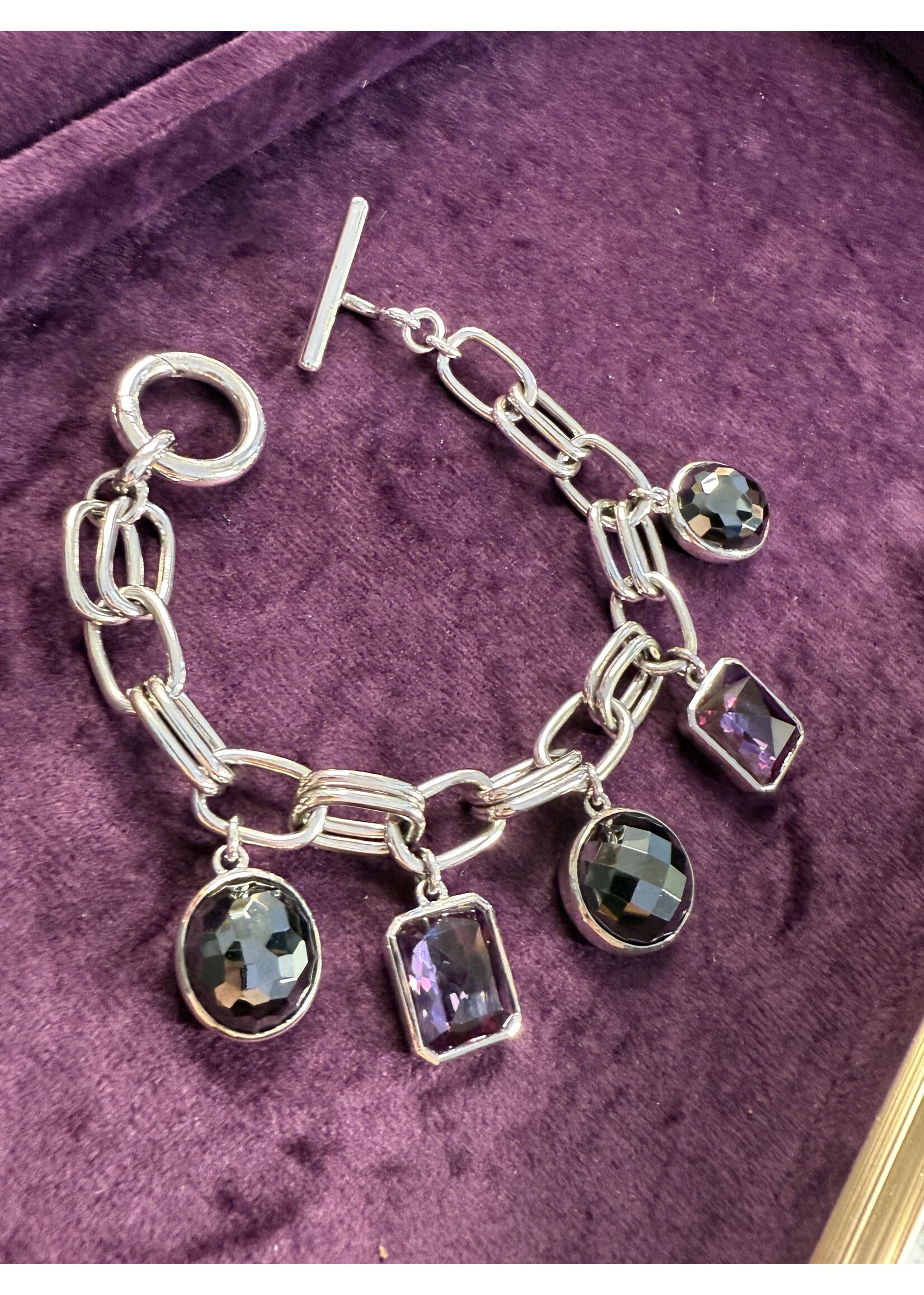 Vintage & Occasion Zilveren occasion armband met bedels - lengte 20 cm