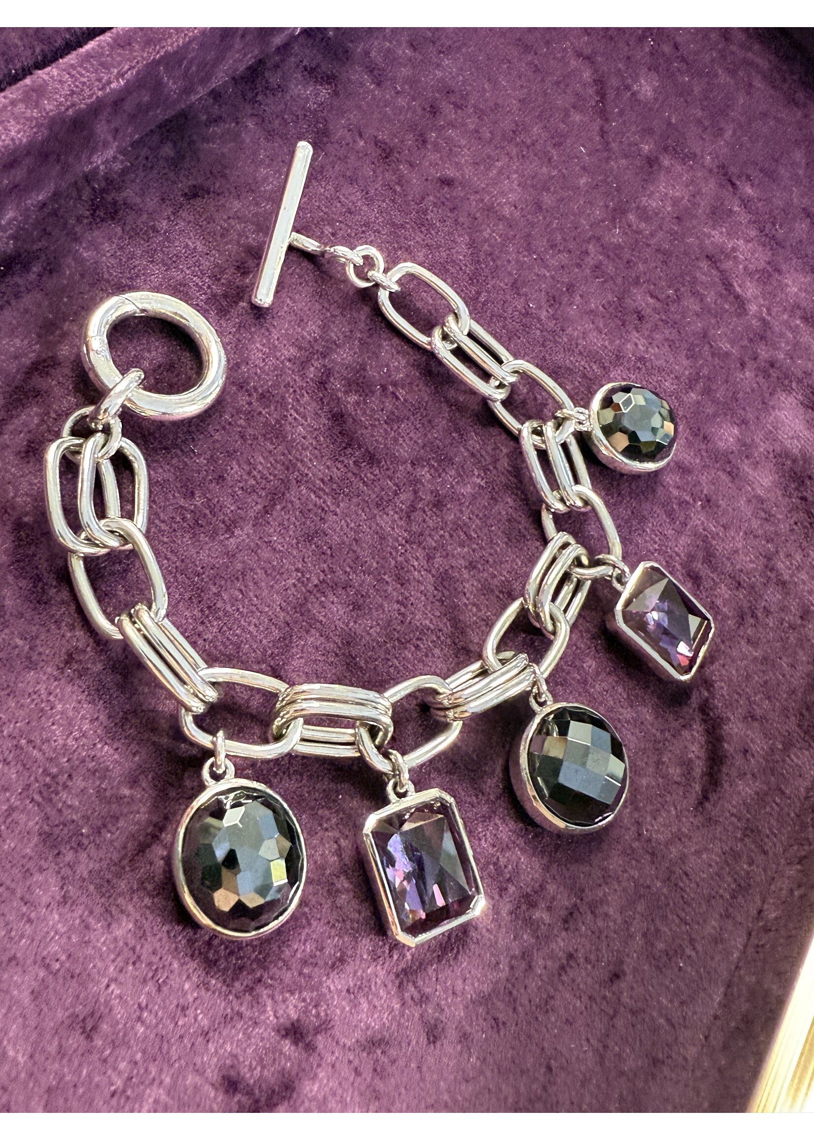 Vintage & Occasion Zilveren occasion armband met bedels - lengte 20 cm