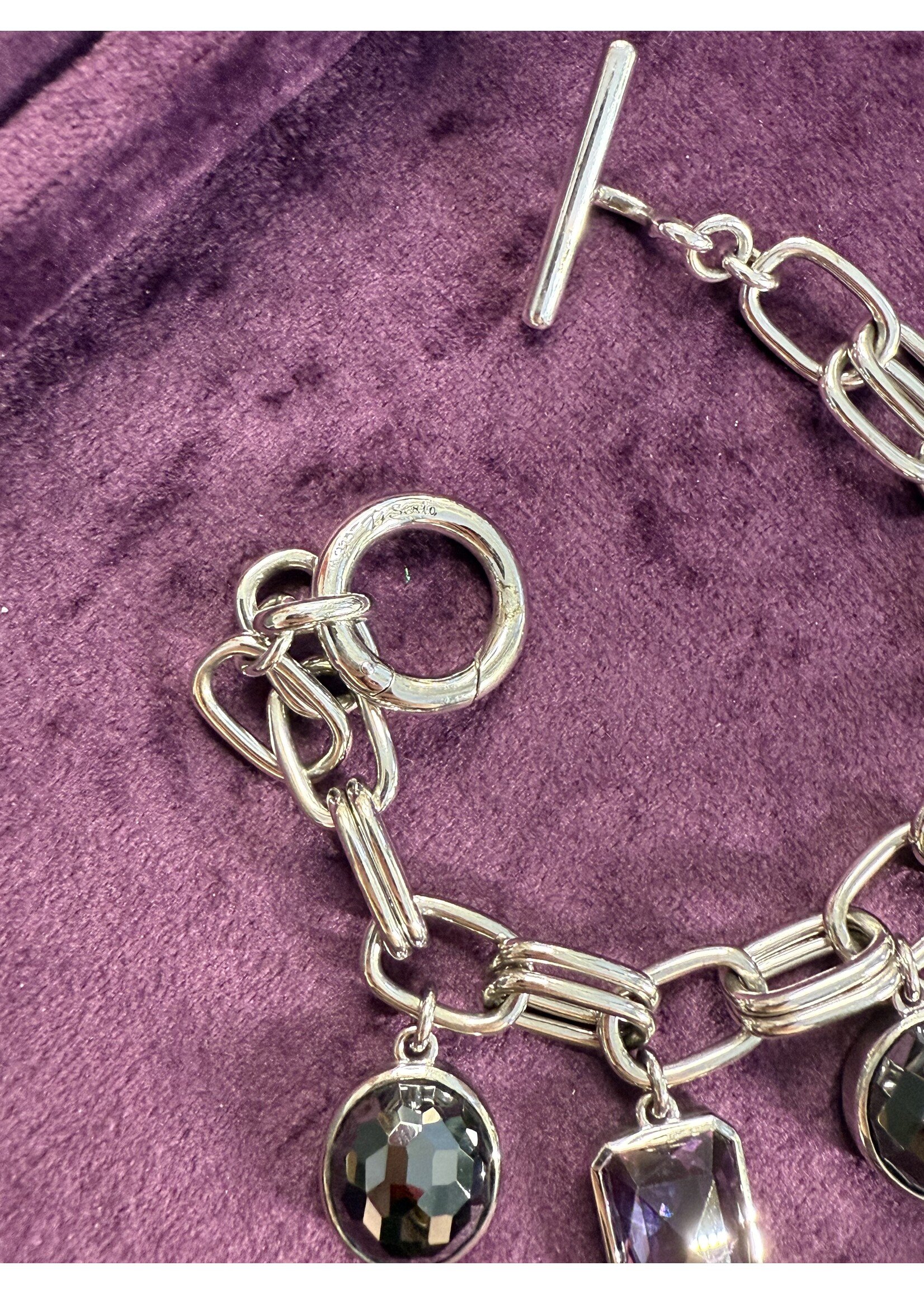 Vintage & Occasion Zilveren occasion armband met bedels - lengte 20 cm