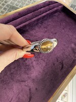 Vintage & Occasion Occasion zilveren bangle Ti Sento zilver met catseye steen