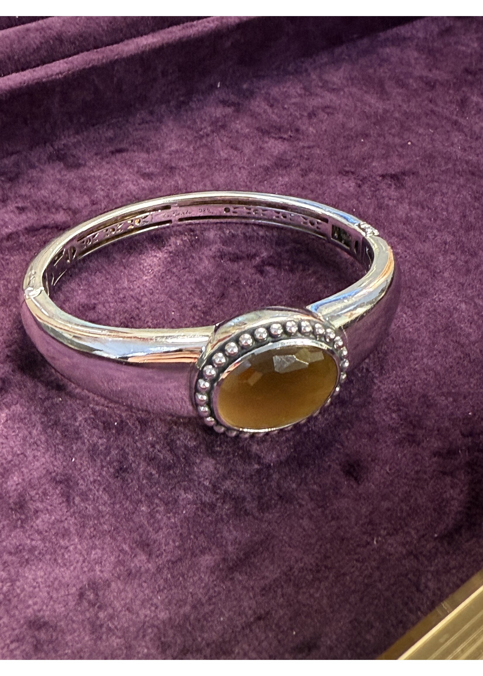 Vintage & Occasion Occasion zilveren bangle Ti Sento zilver met catseye steen