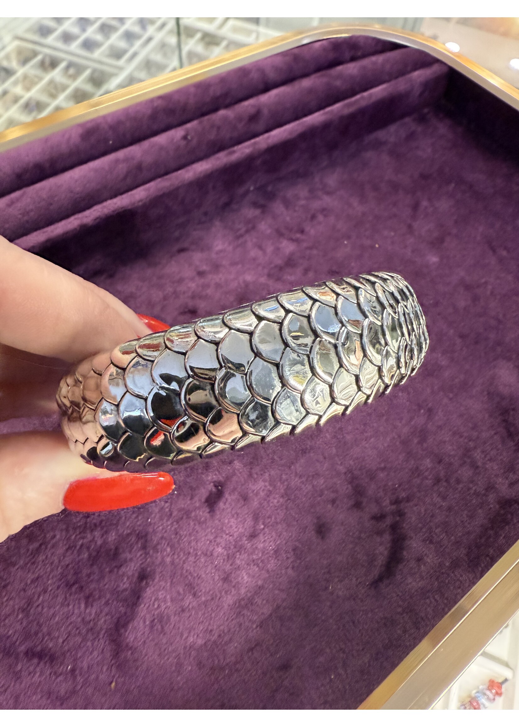 Vintage & Occasion Occasion zilveren bangle Ti Sento zilver slang motief