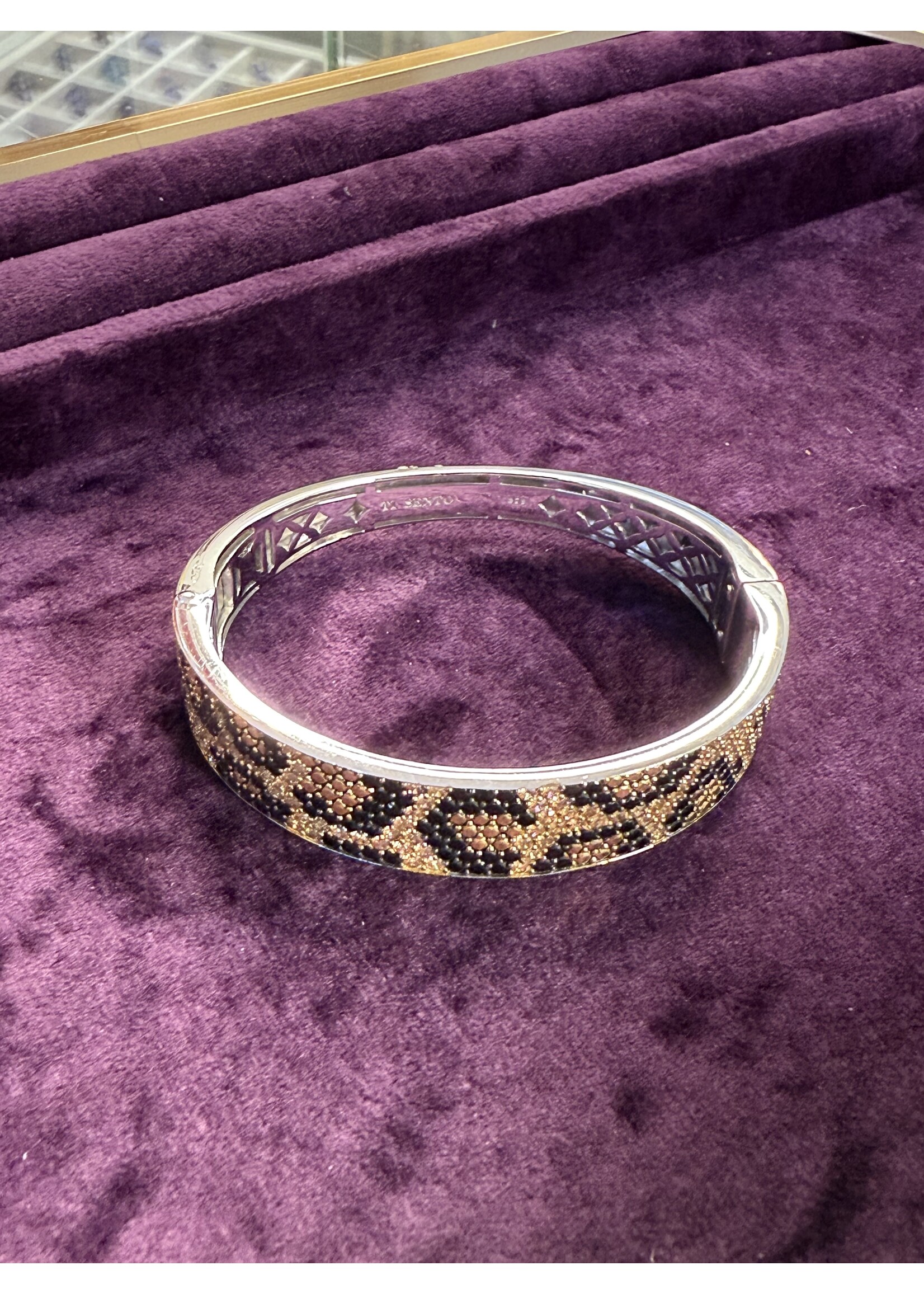 Vintage & Occasion Occasion zilveren bangle Ti Sento tijger motief