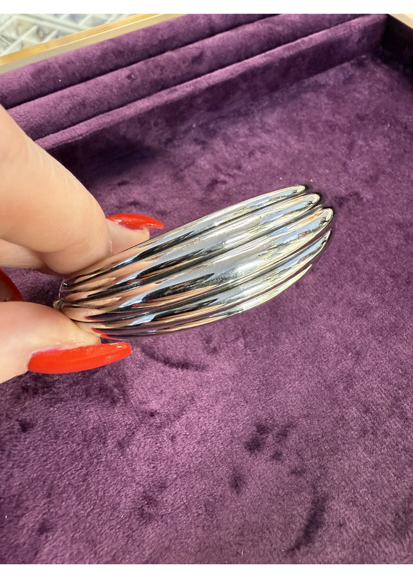 Vintage & Occasion Occasion zilveren bangle Ti Sento zilver bogen