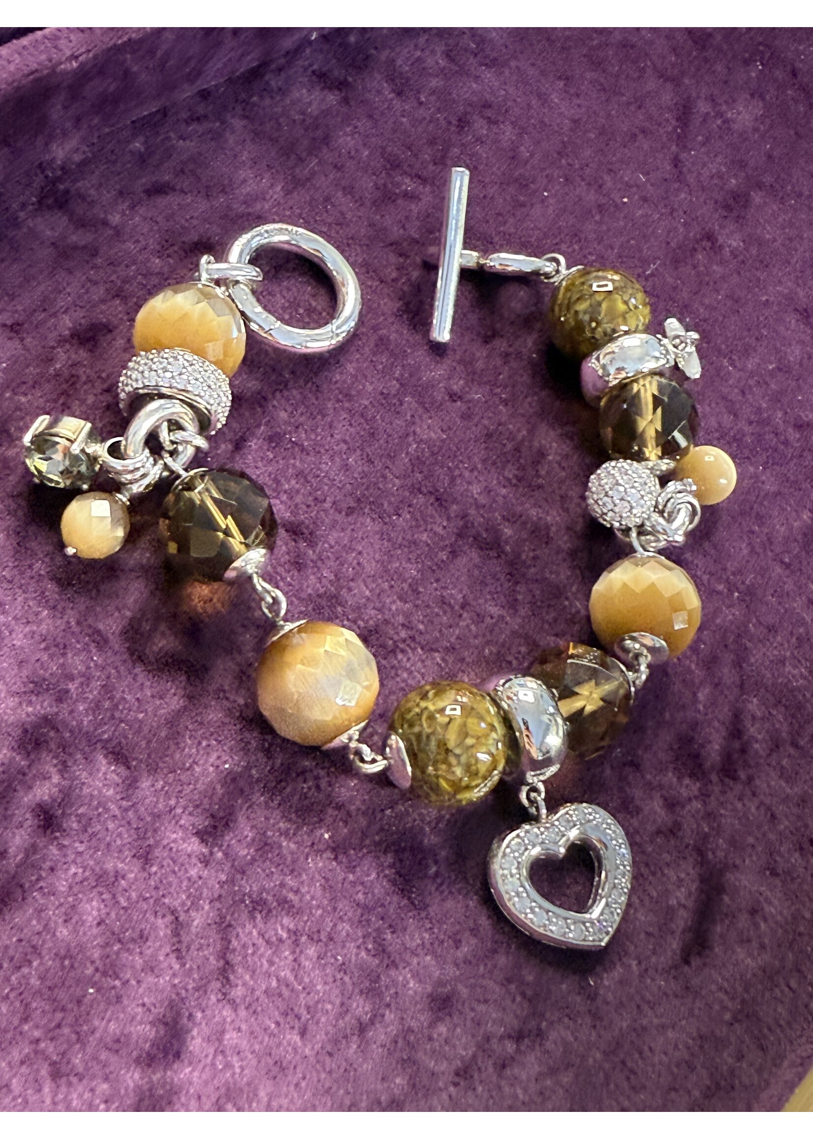 Vintage & Occasion Occasion zilveren armband ti sento met catseye