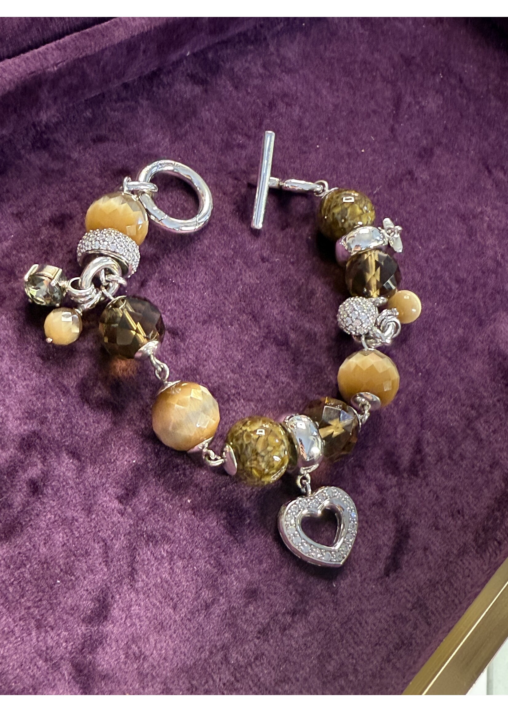 Vintage & Occasion Occasion zilveren armband ti sento met catseye