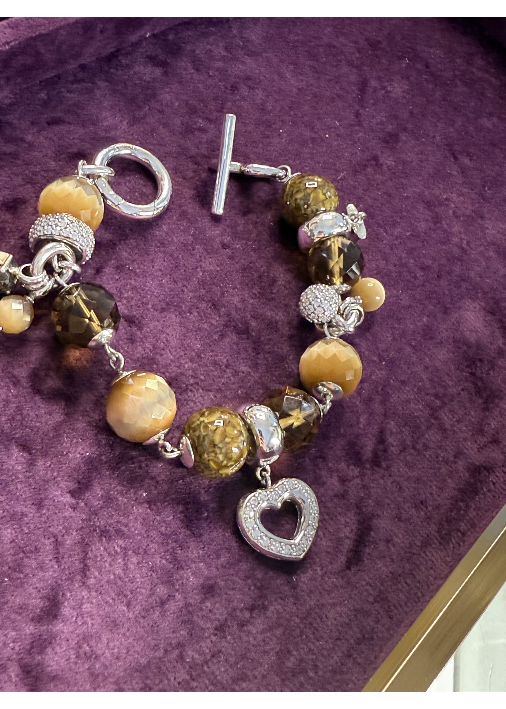 Vintage & Occasion Occasion zilveren armband ti sento met catseye