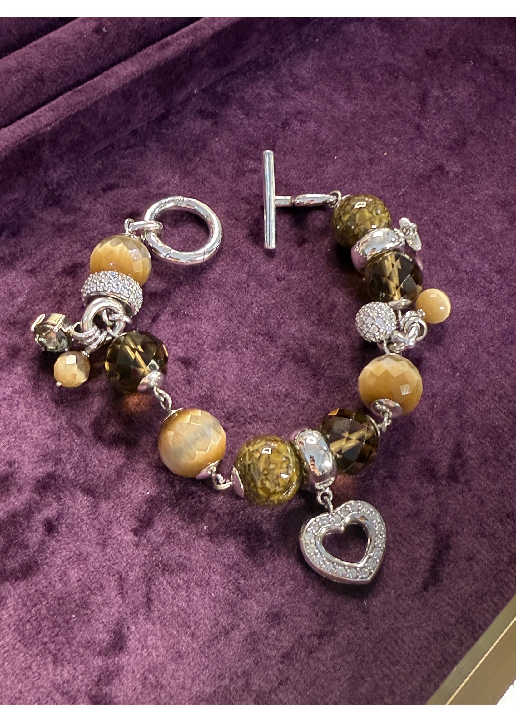 Vintage & Occasion Occasion zilveren armband ti sento met catseye