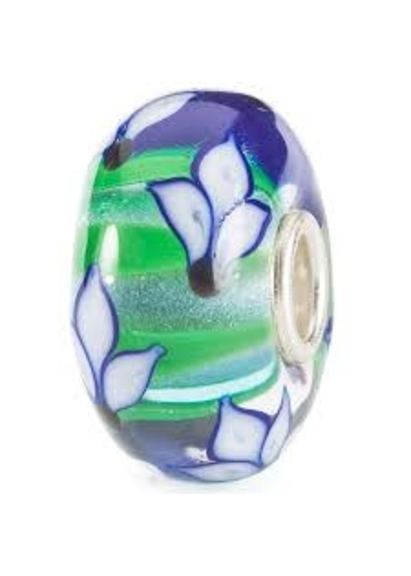 Trollbeads TROLLBEADS TGLBE-20384 BLOEIENDE BLAUWE IRIS KRAAL VAN GLAS