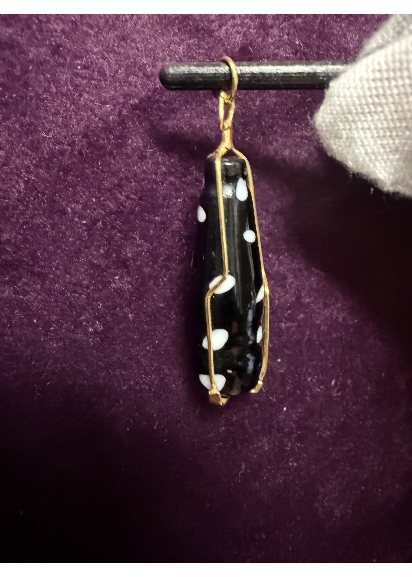 Vintage & Occasion Geelgouden hanger 18k met zwarte keramiek