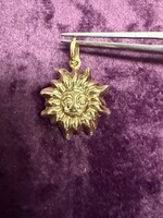 Vintage & Occasion Geelgouden 14k  hanger zon 3d