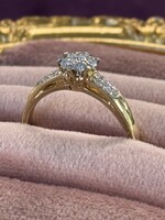 Vintage & Occasion Geelgouden ring met briljant in illusie setting - maat 18.5