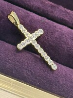 Vintage & Occasion Geelgouden 14k kruis met briljant