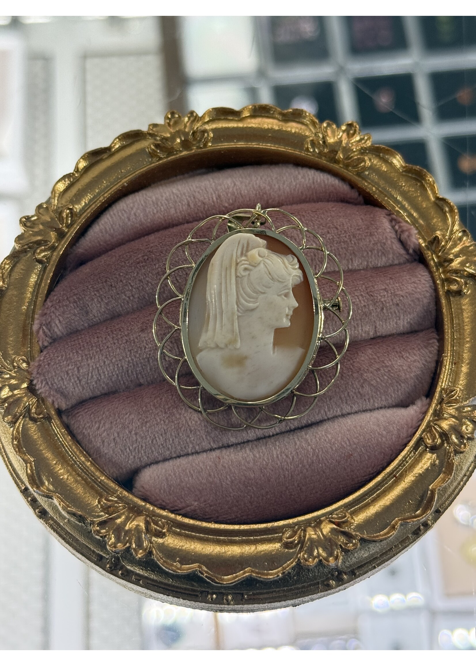 Vintage & Occasion Vintage gouden broche / hanger met camee