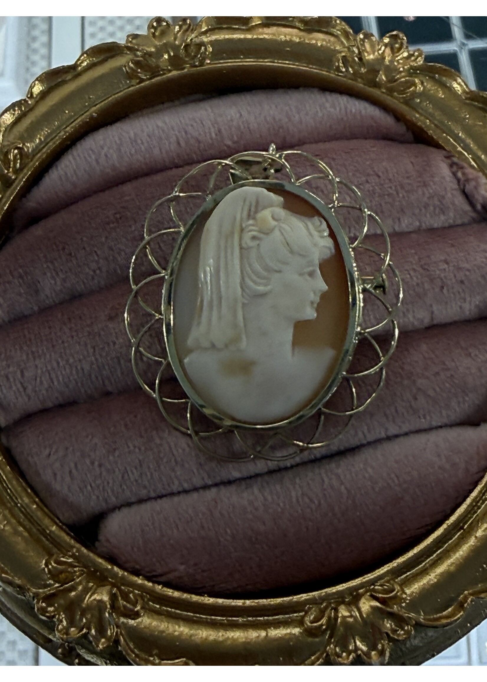 Vintage & Occasion Vintage gouden broche / hanger met camee