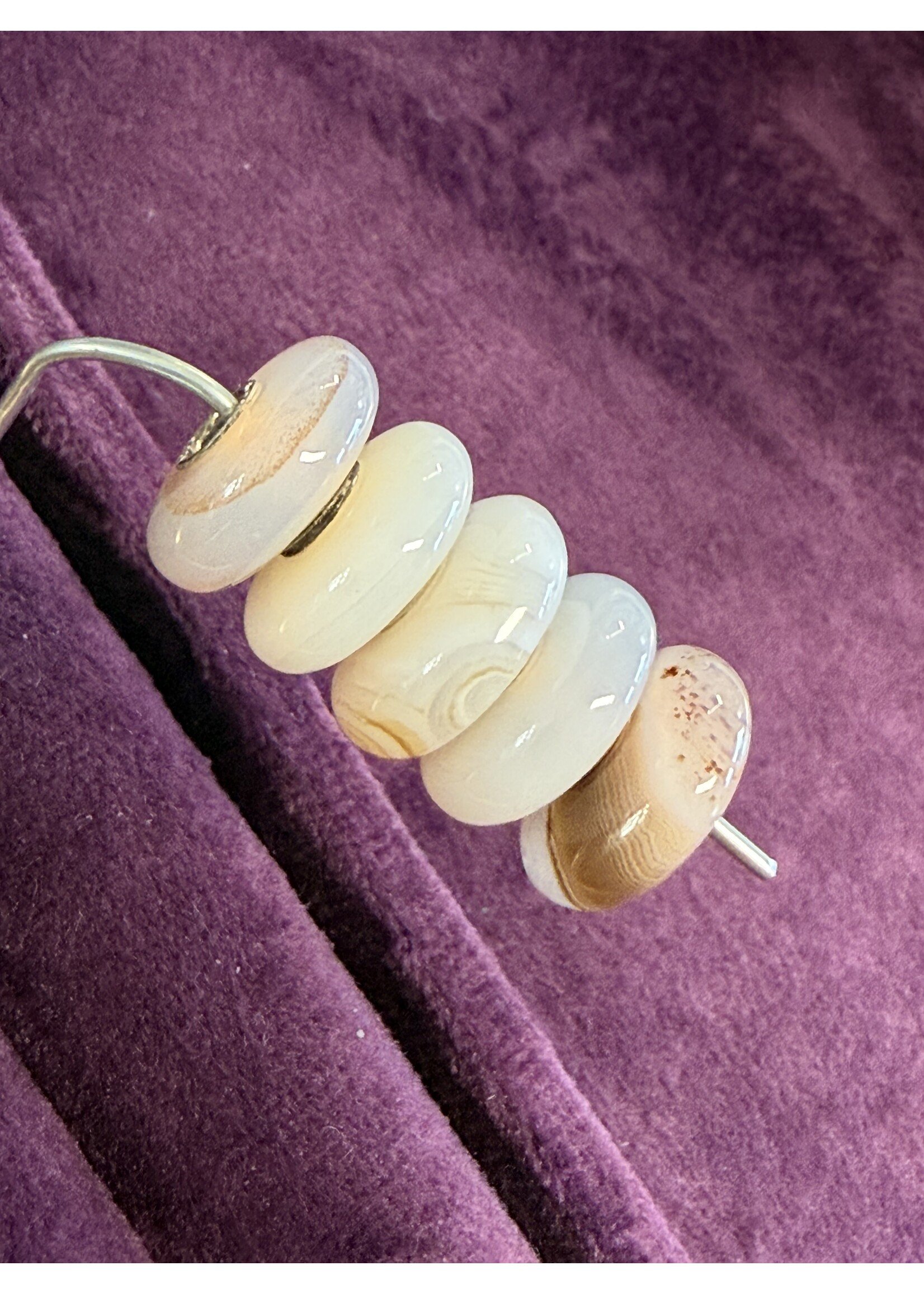 Trollbeads Trollbeads - Set Agaat natuursteen - Wit Roze Bruin