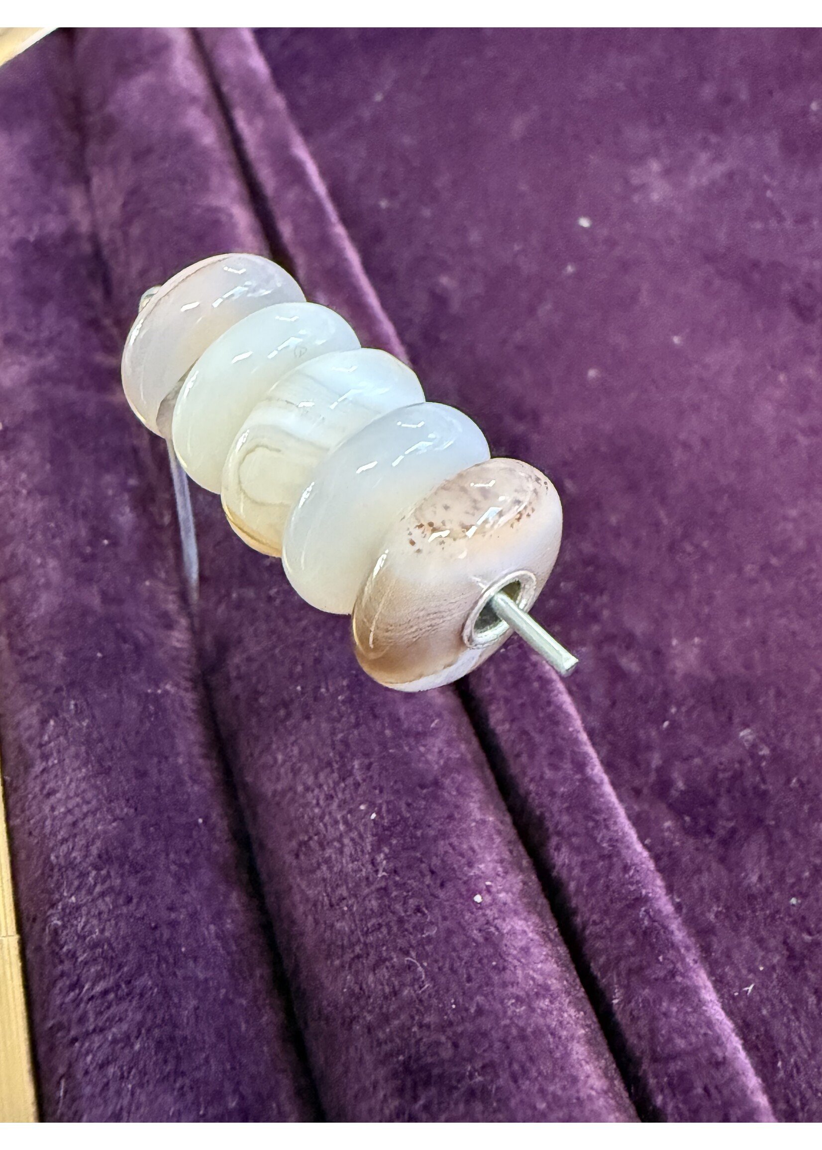 Trollbeads Trollbeads - Set Agaat natuursteen - Wit Roze Bruin