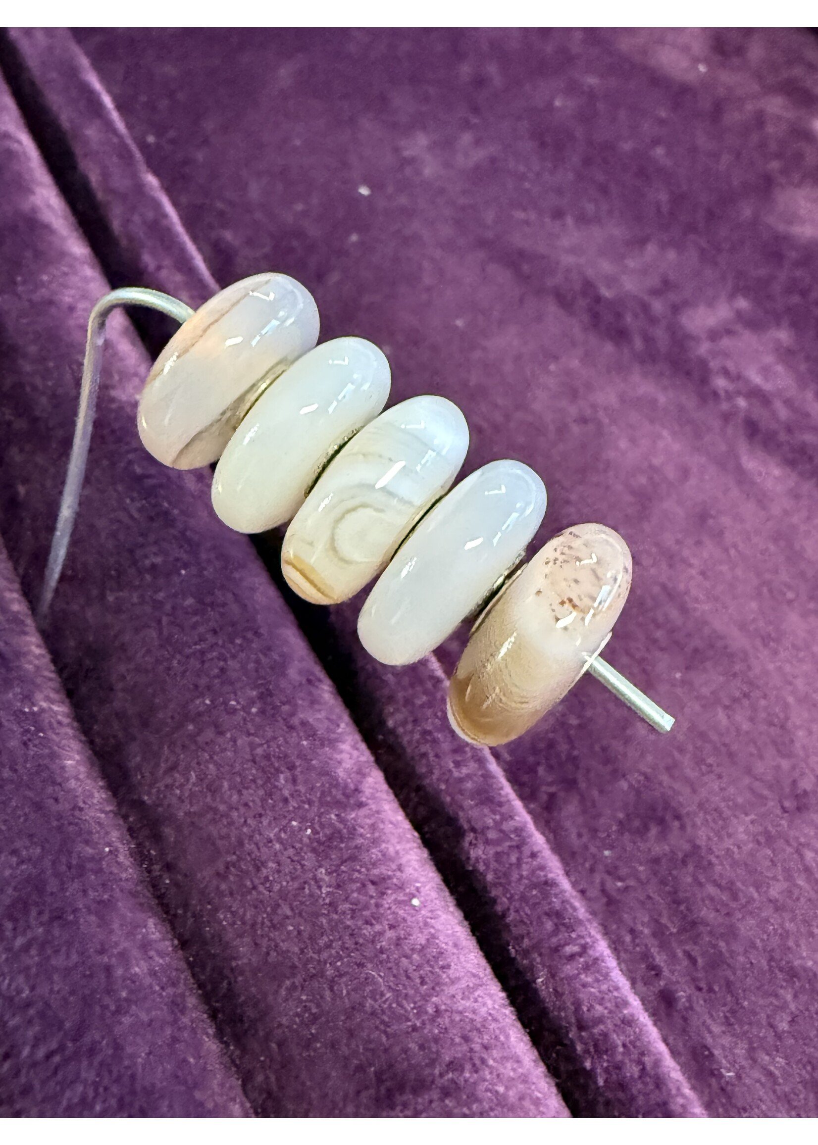 Trollbeads Trollbeads - Set Agaat natuursteen - Wit Roze Bruin