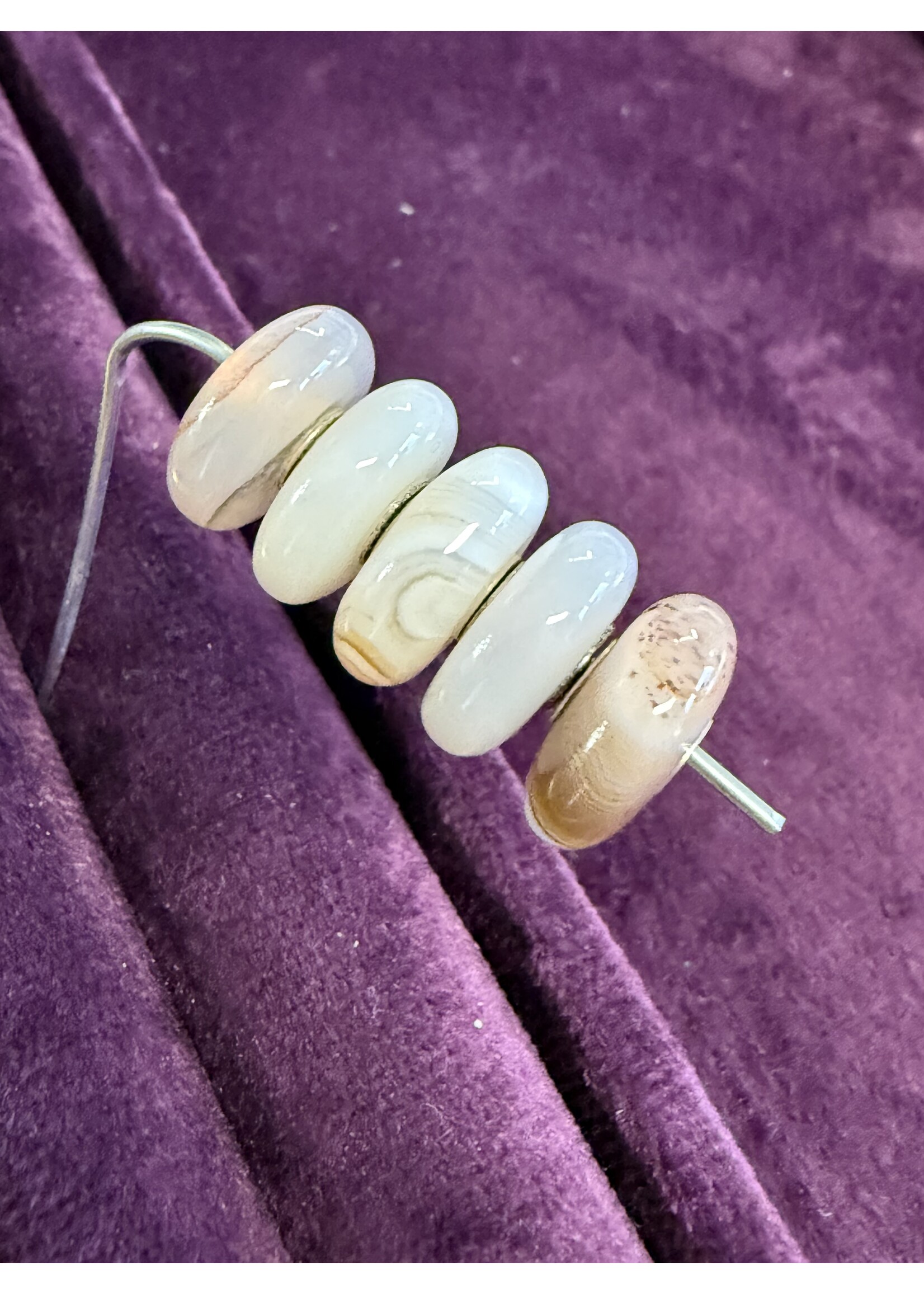 Trollbeads Trollbeads - Set Agaat natuursteen - Wit Roze Bruin