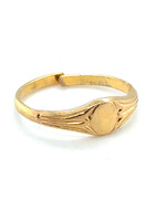 Vintage & Occasion Geelgouden  18k baby zegel ring verstelbaar