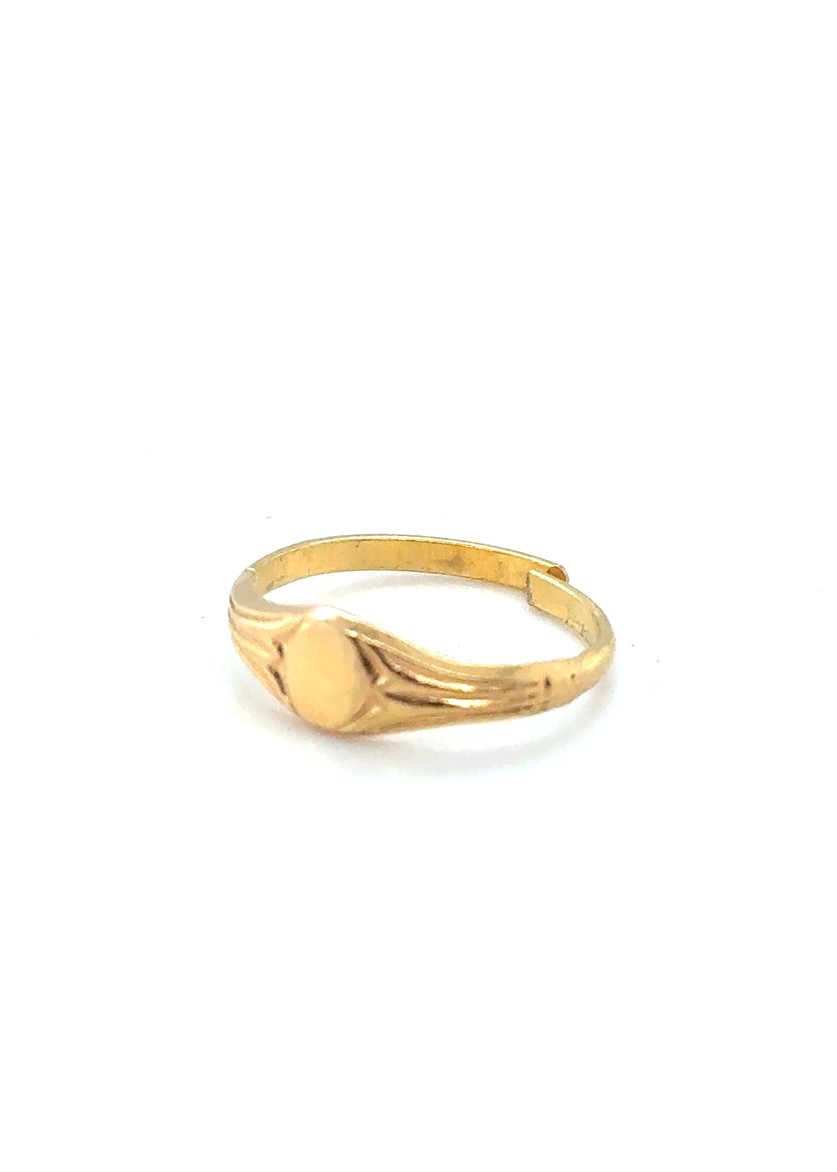 Vintage & Occasion Geelgouden  18k baby zegel ring verstelbaar