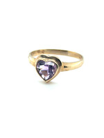 Vintage & Occasion Geelgouden ring met paarse edelsteen - maat 21