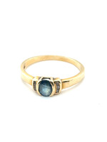 Vintage & Occasion Geelgouden ring met saffier en briljant - maat 19.25