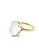 Vintage & Occasion Geelgouden  14 k ring met maansteen - maat 17,5