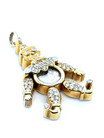 Vintage & Occasion Geelgouden 18k  hanger clown met zwevende briljant en briljanten bezet