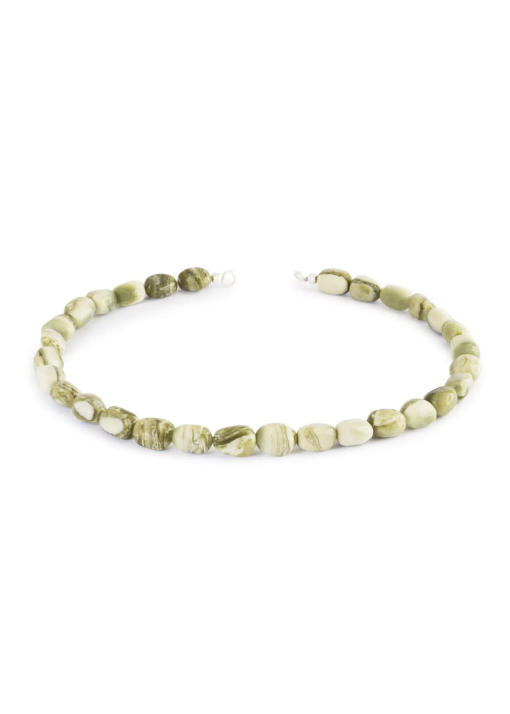 Trollbeads TSTNE-00021 EDELSTEEN KETTING VOOR JOU GROEN-GELE CALCIET - LENGTE 45 CM