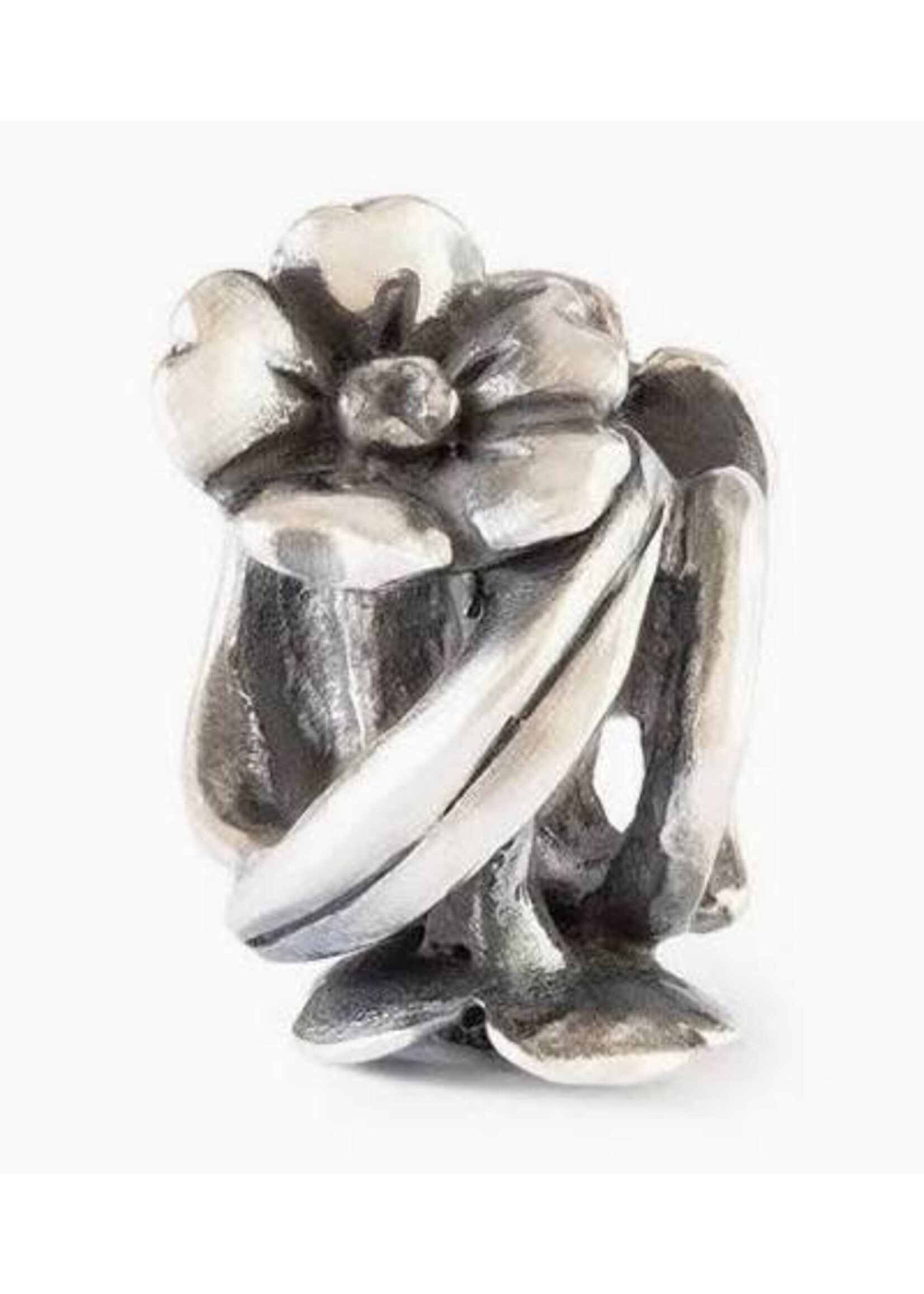 Trollbeads TROLLBEADS TAGBE-10296 ZILVEREN BEDEL MET KERSENBLOESEM GEOXIDEERD
