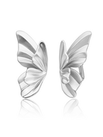 Sparkeling Jewels EAS47 Sparkling Jewels Earrings | Butterfly Push Back Earrings Silver