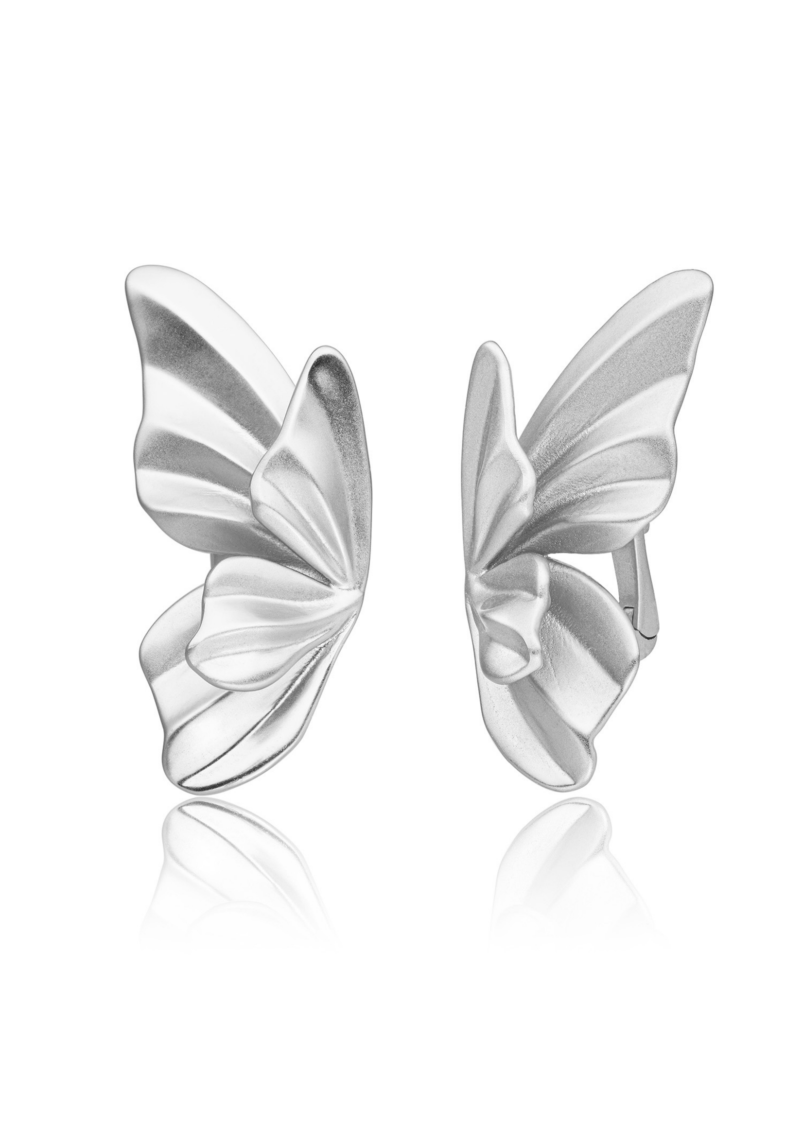 Sparkeling Jewels EAS47 Sparkling Jewels Earrings | Butterfly Push Back Earrings Silver