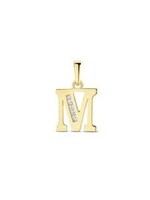 Vintage & Occasion HANGER LETTER ZIRKONIA 14K GEELGOUD