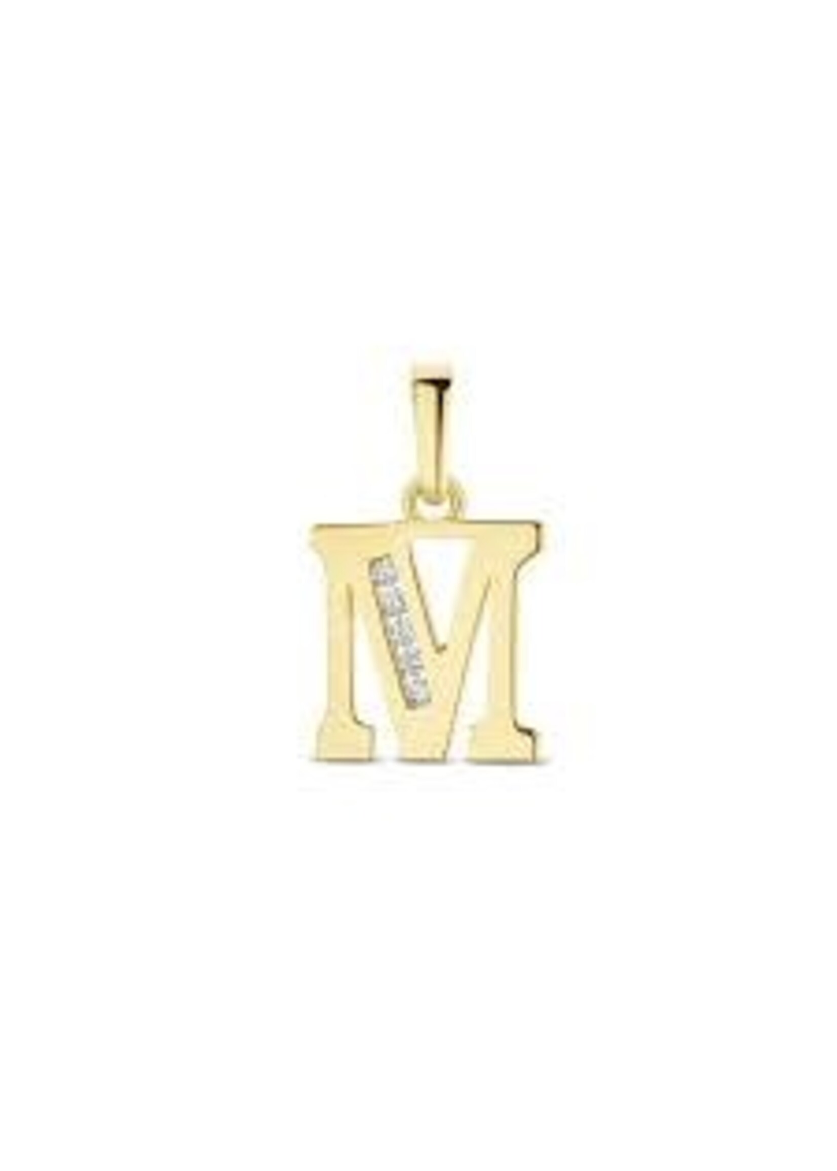 Vintage & Occasion HANGER LETTER ZIRKONIA 14K GEELGOUD
