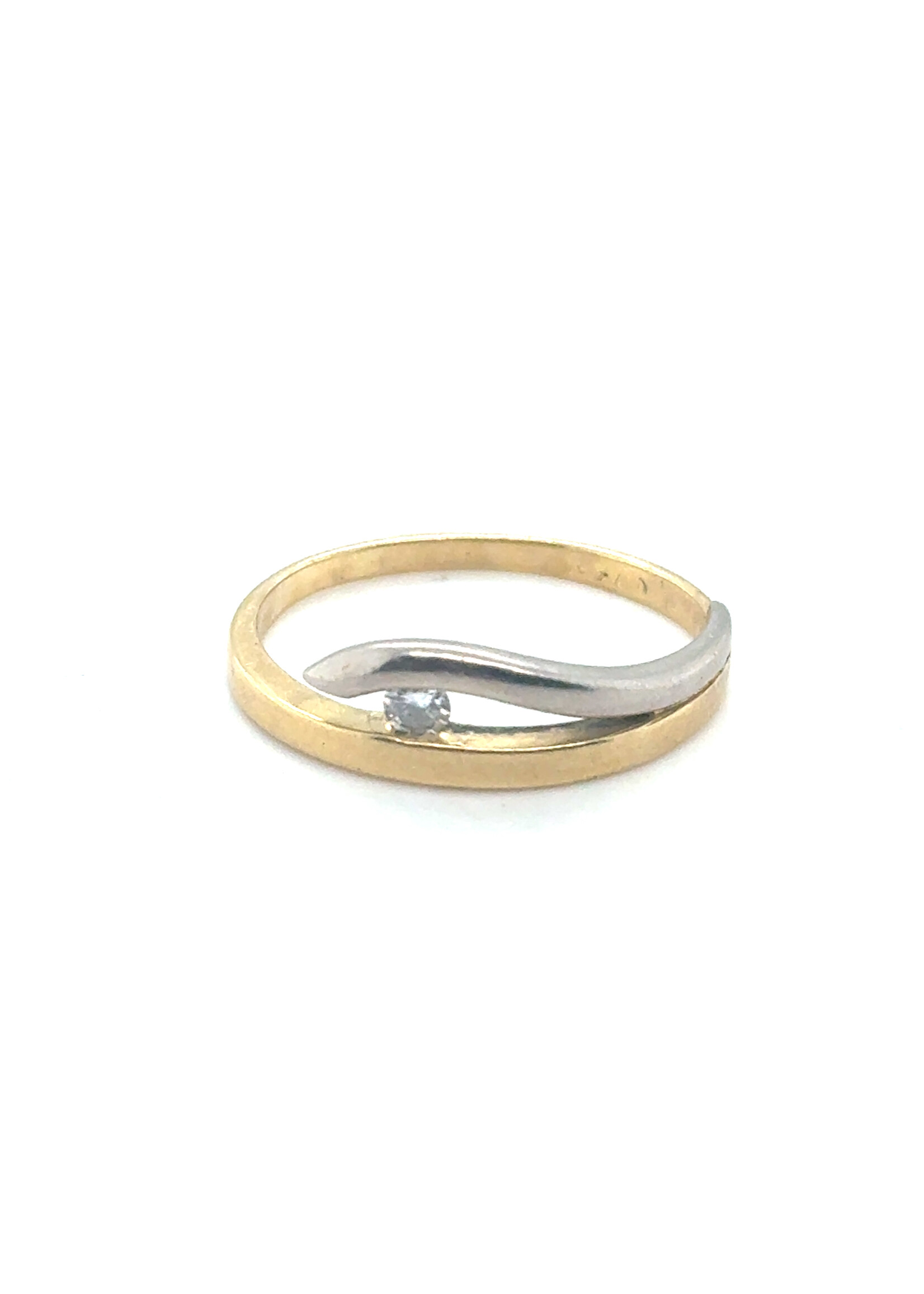 Vintage & Occasion Bicolor slagring met briljant 14k - maat