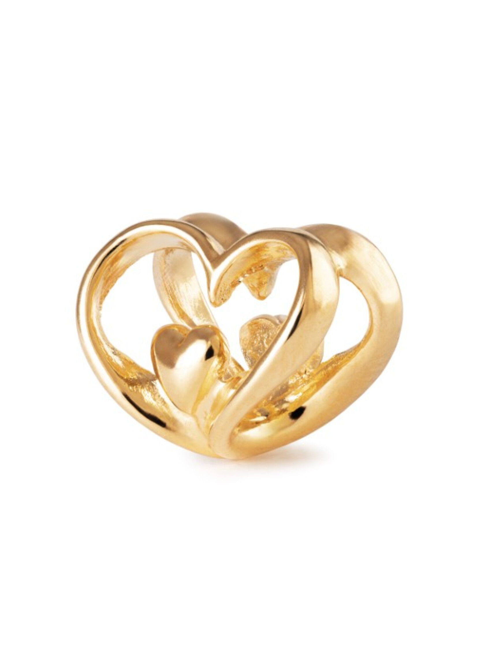 Trollbeads TROLLBEADS TGPBE-40003 BEDEL OPEN JE HART VIER VERSTRENGELDE HARTEN GOUDKLEURIG