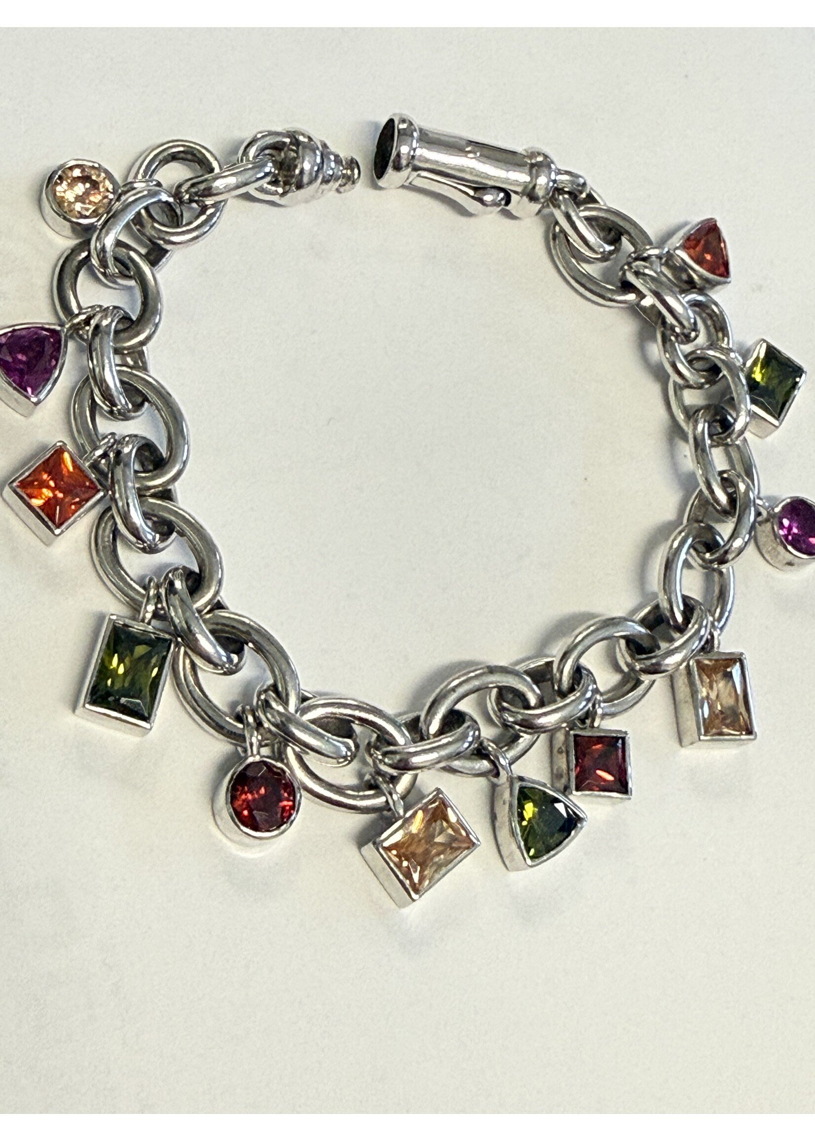 Vintage & Occasion Occasion Ti Sento armband zilver vol met gekleurde zirkonia stenen - Lengte