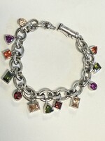 Vintage & Occasion Occasion Ti Sento armband zilver vol met gekleurde zirkonia stenen - Lengte 20cm