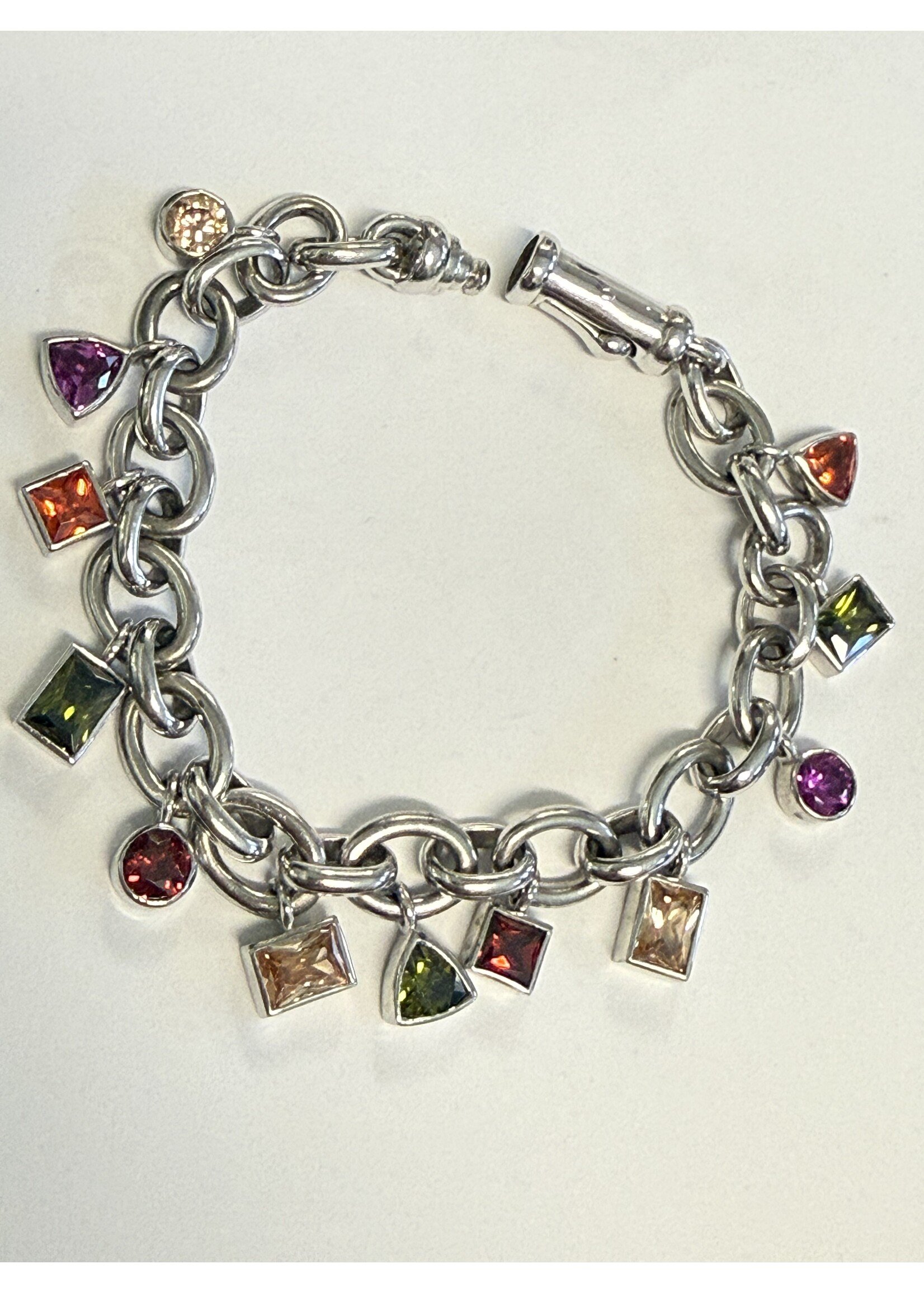 Vintage & Occasion Occasion Ti Sento armband zilver vol met gekleurde zirkonia stenen - Lengte