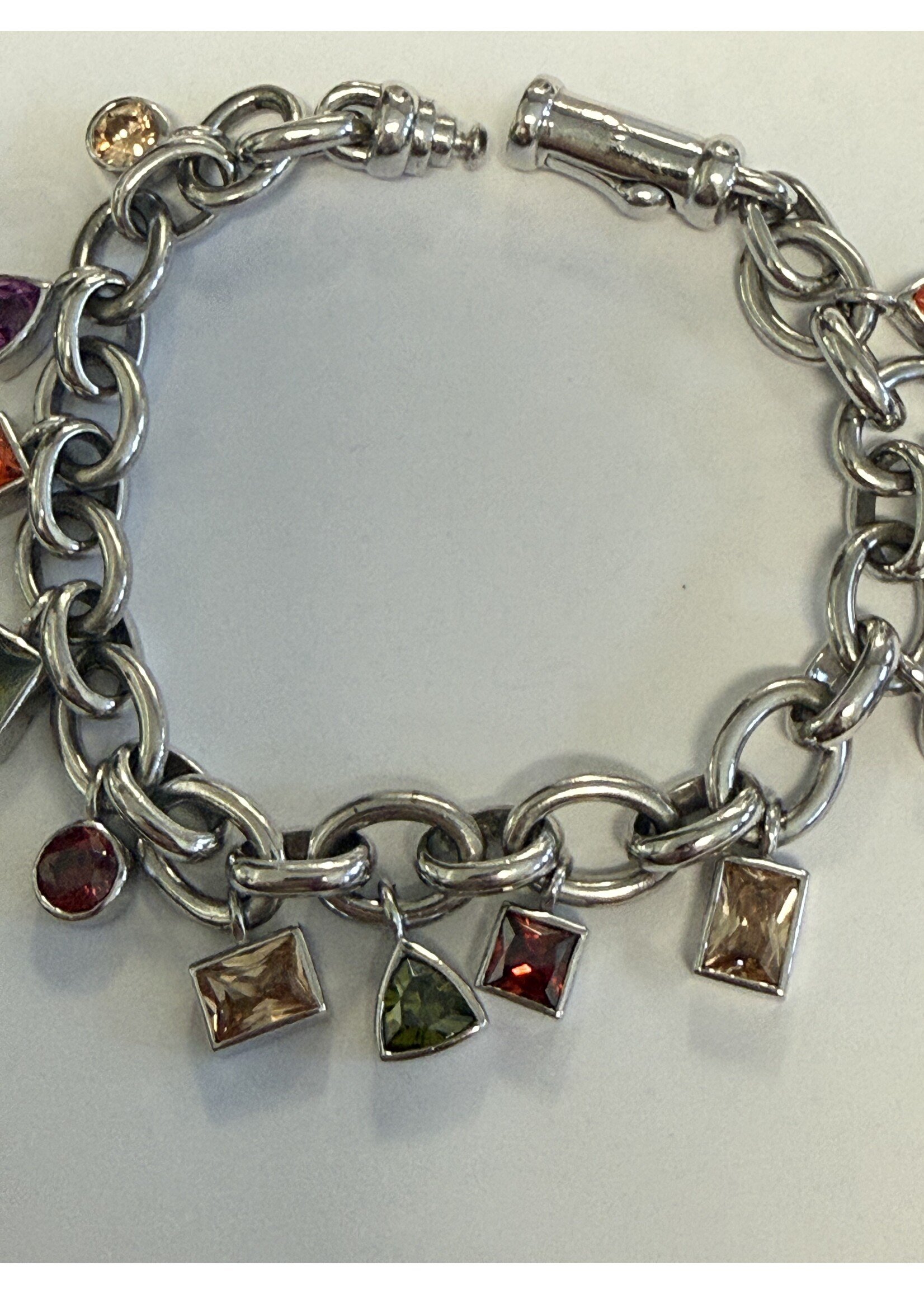 Vintage & Occasion Occasion Ti Sento armband zilver vol met gekleurde zirkonia stenen - Lengte