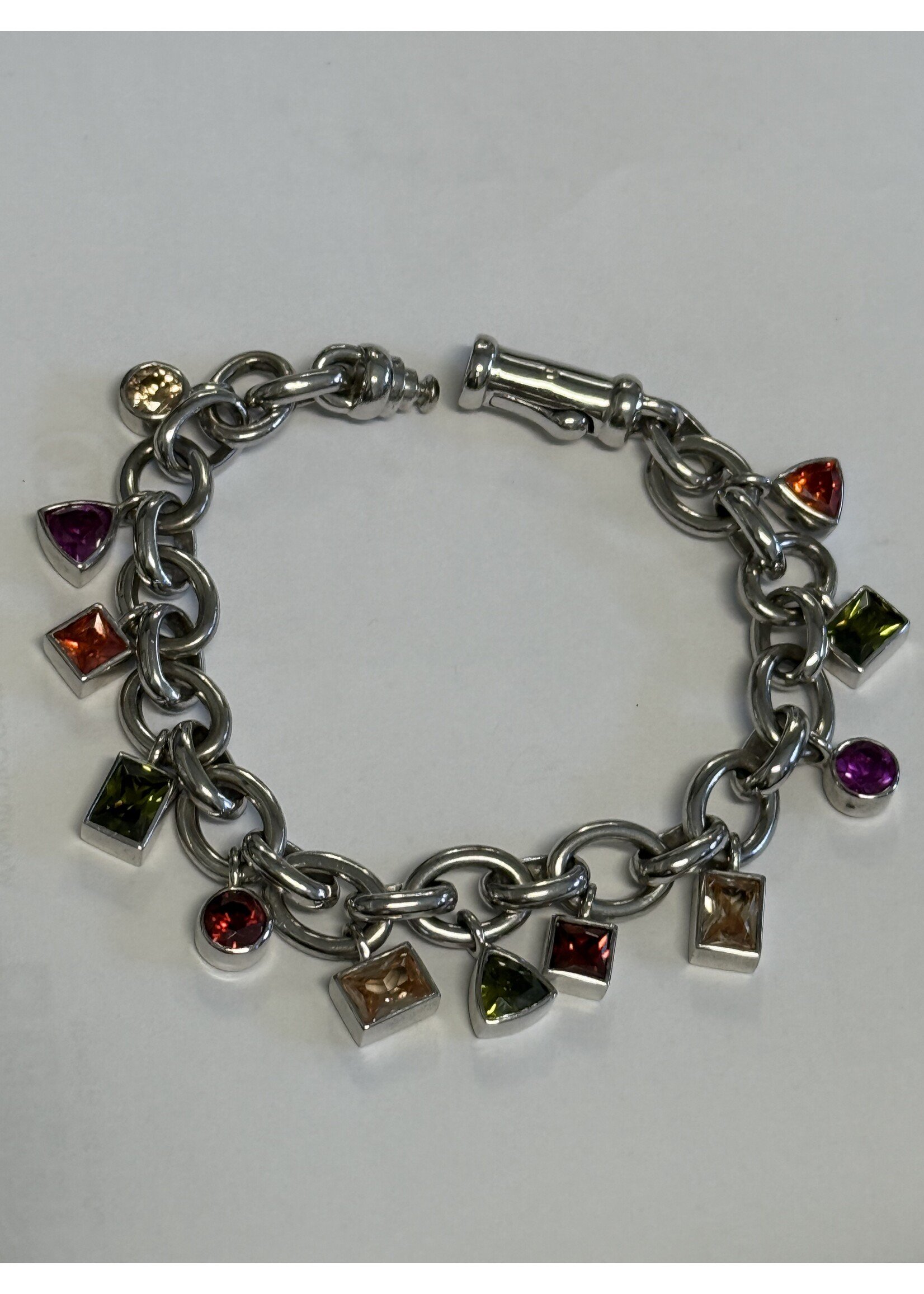 Vintage & Occasion Occasion Ti Sento armband zilver vol met gekleurde zirkonia stenen - Lengte