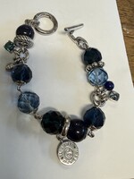 Vintage & Occasion Ti Sento armband met blauwe stenen - lengte 20 -21 cm