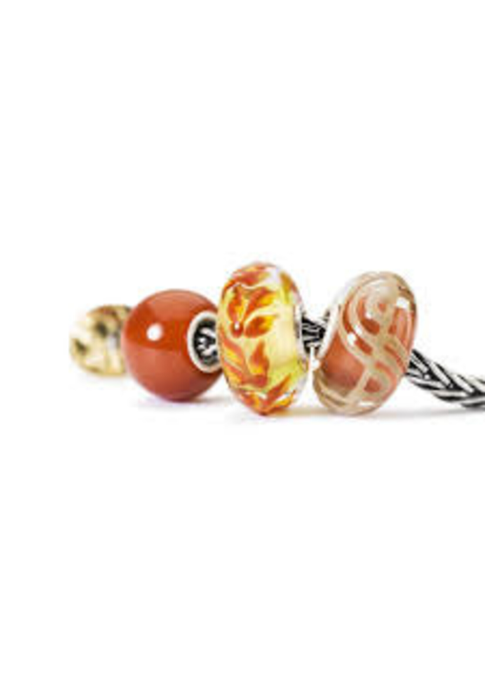 Vintage & Occasion Trollbeads Rode onyx, rond TSTBE-00023