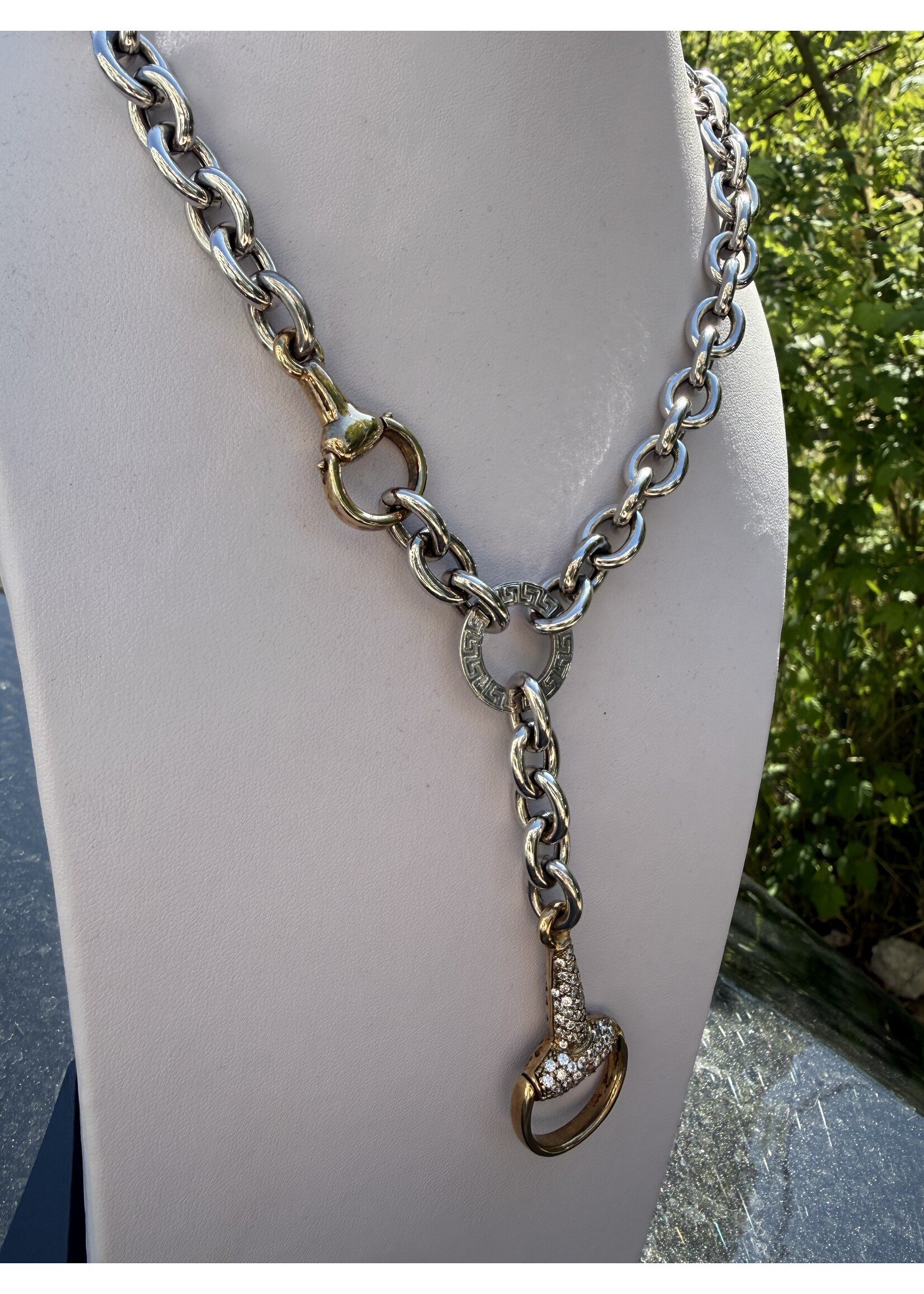 Vintage & Occasion Zilveren colier met paarden bit rosé verguld