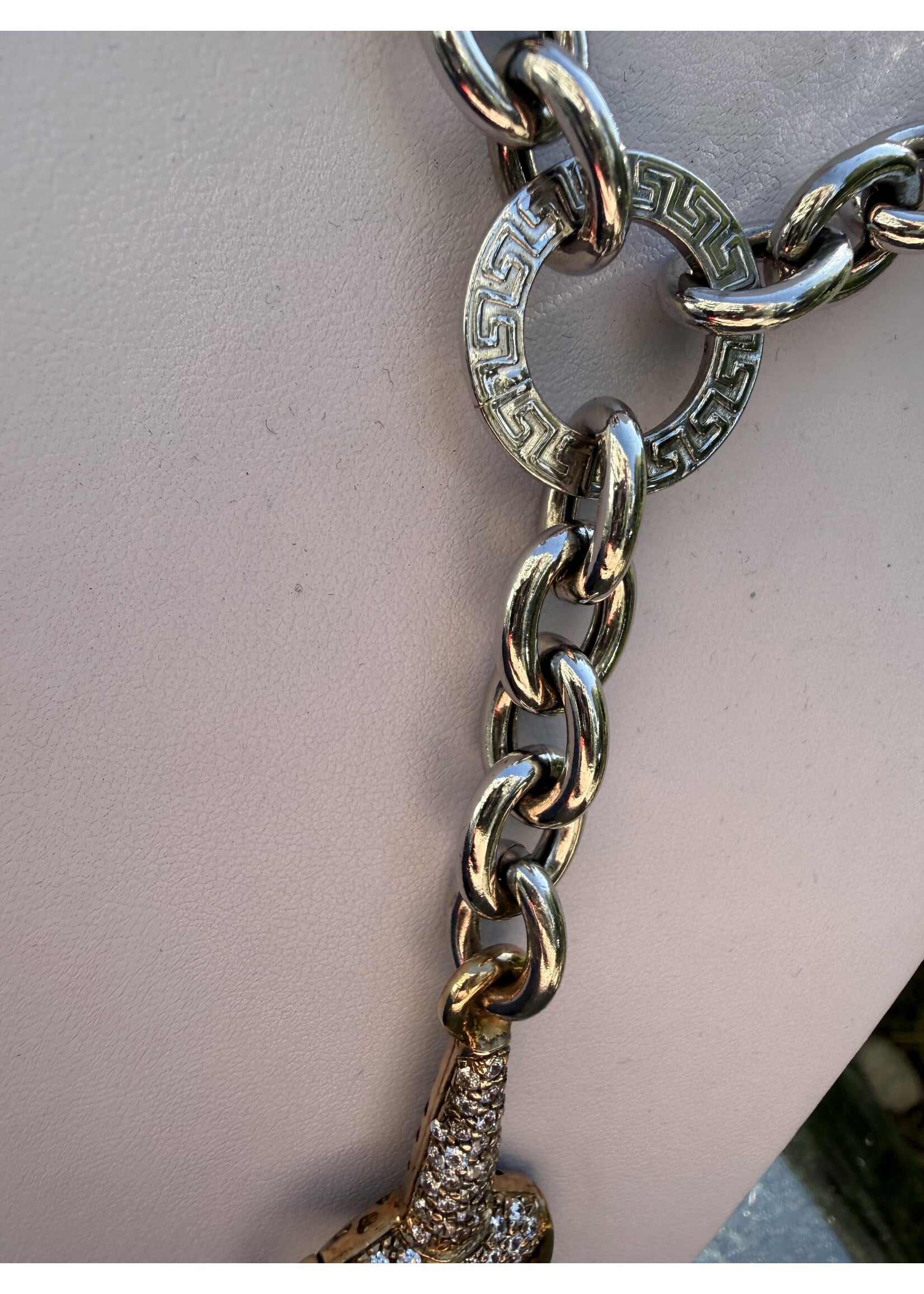 Vintage & Occasion Zilveren colier met paarden bit rosé verguld