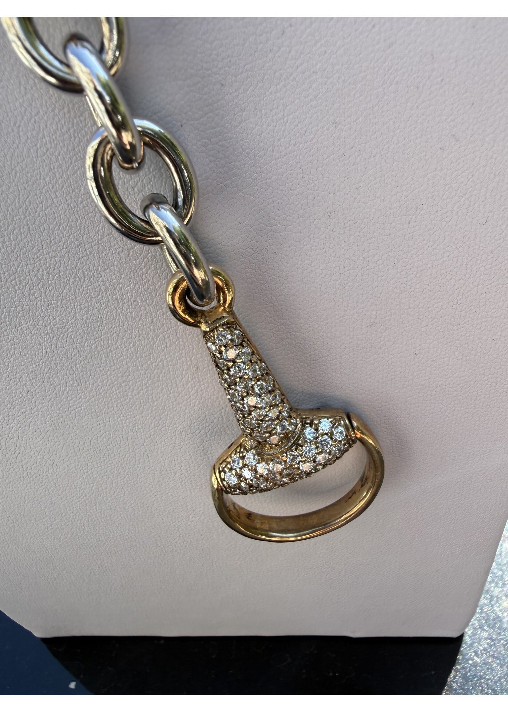Vintage & Occasion Zilveren colier met paarden bit rosé verguld