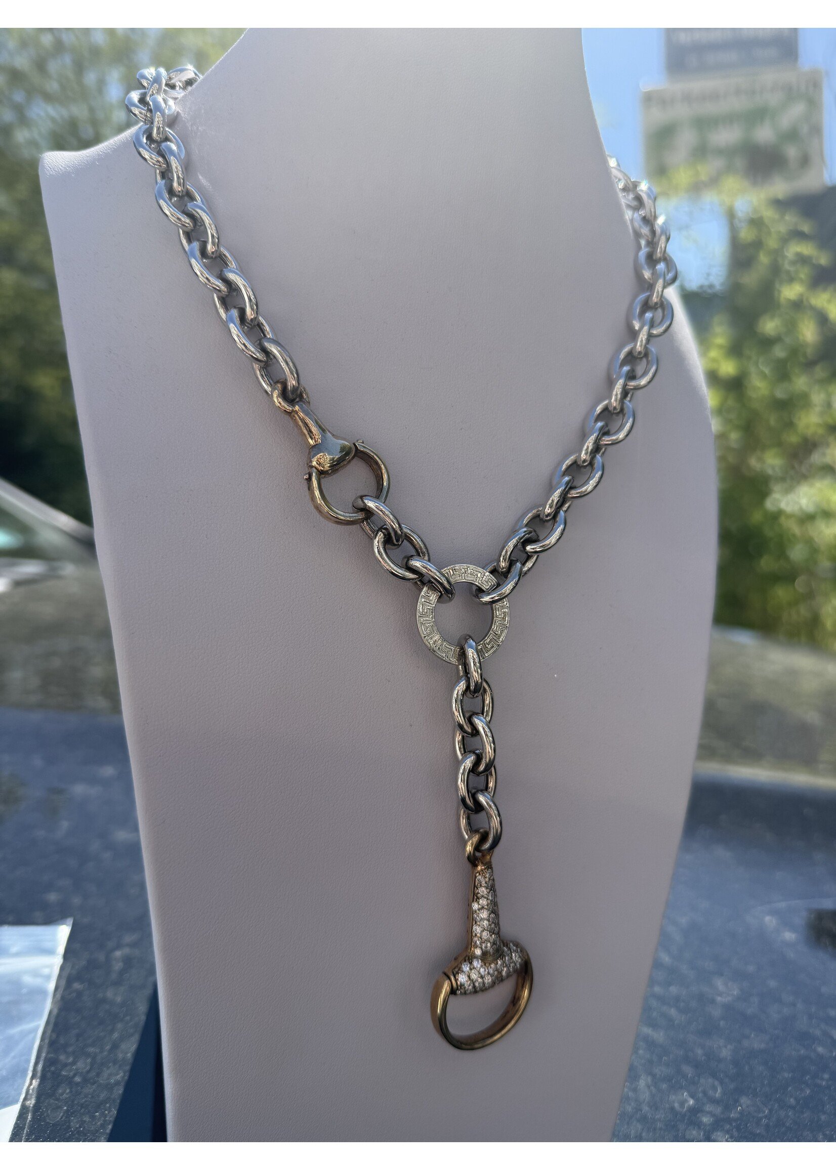 Vintage & Occasion Zilveren colier met paarden bit rosé verguld